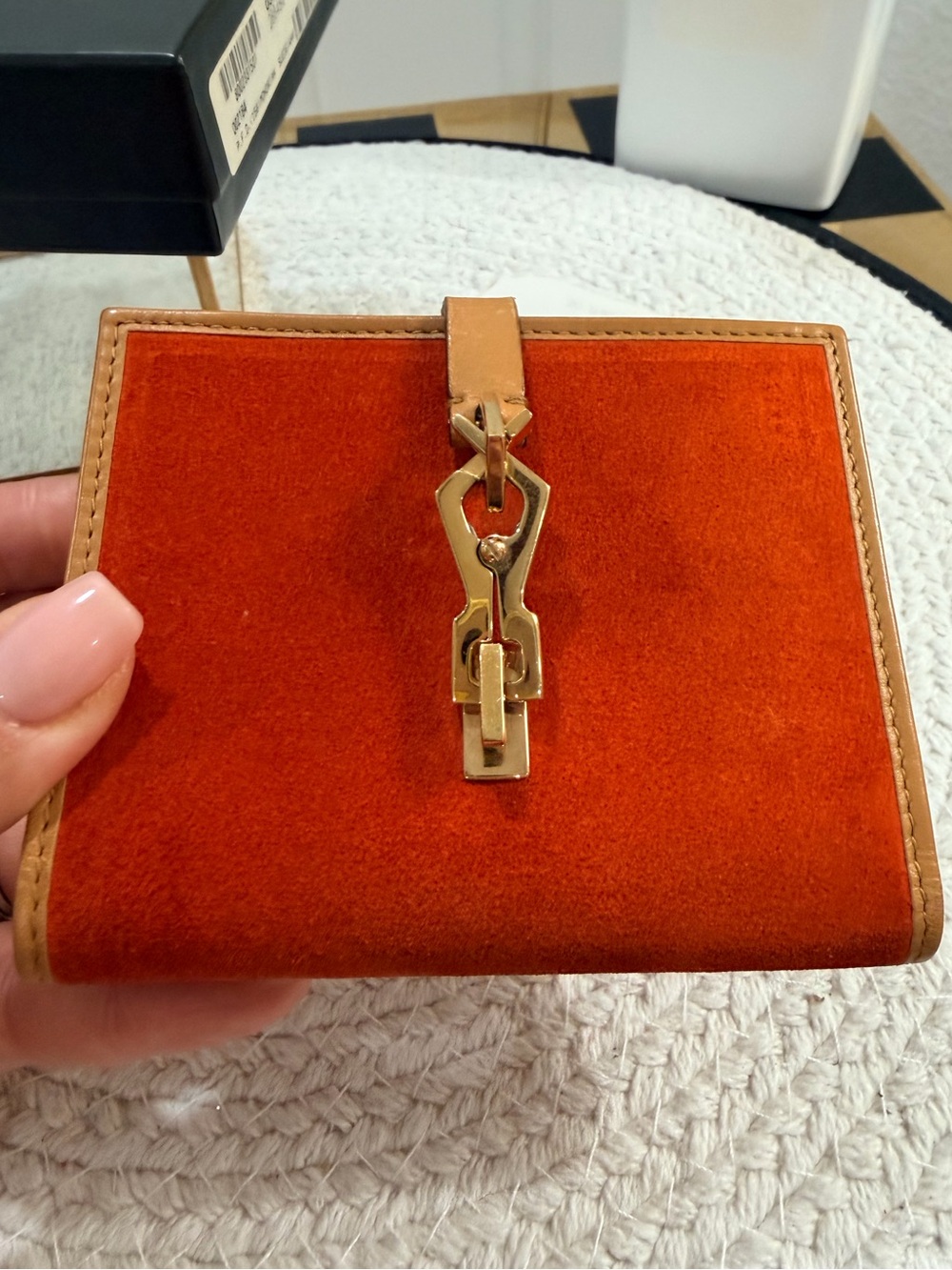 Gucci Jackie Orange Suede with tan leather trim COA & Box❣️ - Picture 4 of 16